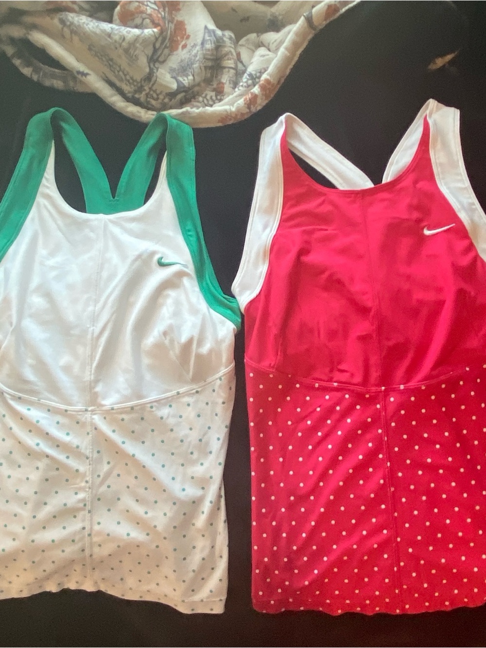 Nike Polka Dot Racerback Tank - White/Green & Pink/White (Two)
